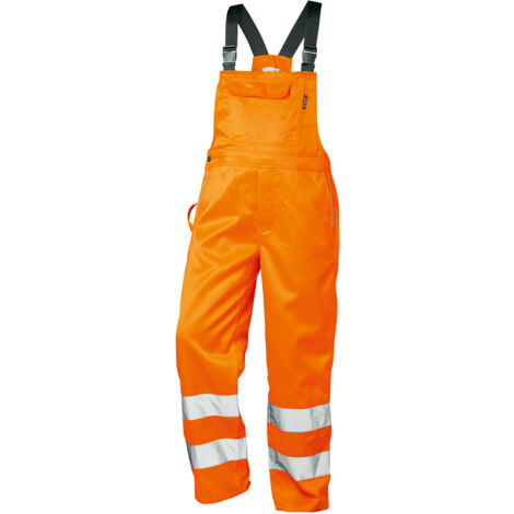 Gr .46 KURT WARNSCHUTZ-LATZHOSE orange KURT HIGH VIS BIB TROUSERS