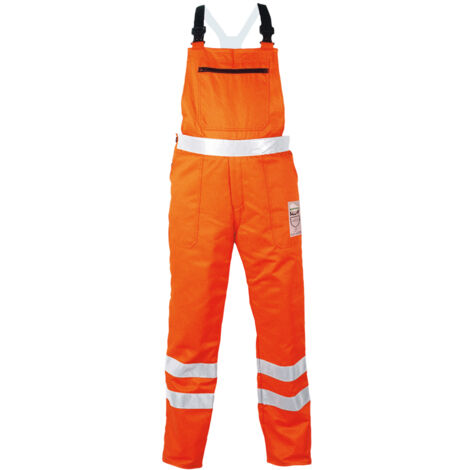Gr .48 BIRKE WARN-&SCHNITTSCHUTZ-LATZHOSE orange BIRKE Warning/forest protec