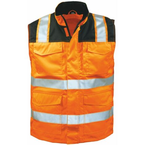 Gr .4XL (70/72) MIRKO WARNSCHUTZWESTE ORANGE/SCHWARZ orange MIRKO  HIGH VISI