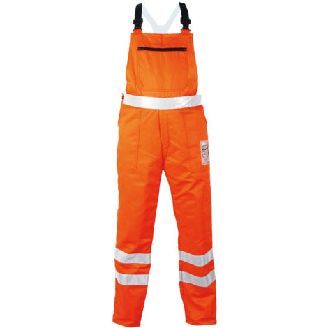 Gr .54 BIRKE WARN-&SCHNITTSCHUTZ-LATZHOSE orange BIRKE Warning/forest protec