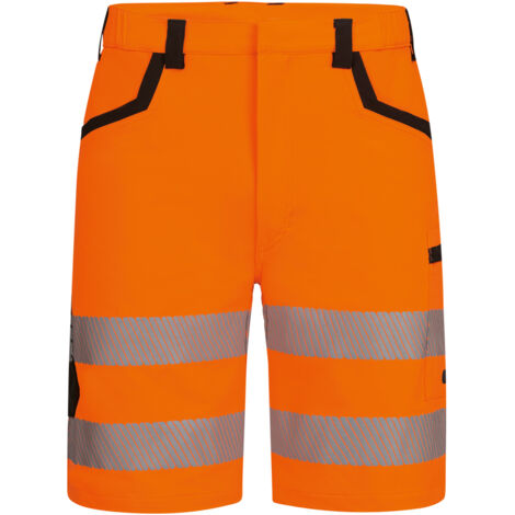 Gr .54 ROUEN WARNSCHUTZ STRETCH-SHORTS orange ROUEN HIGH VISIBILITY STRETCH