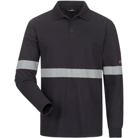 Gr .L (54/56) KUNIBERT MULTINORM POLOHEMD MIT REFLEXSTREIFEN blau KUNIBERT M