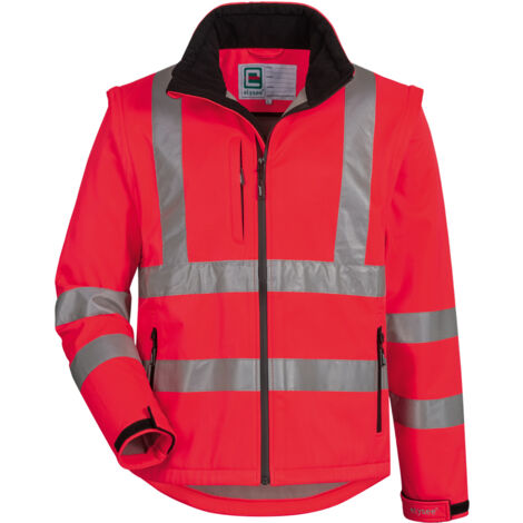 Gr .M (50/52) CULLEN WARNSCHUTZ-SOFTSHELLJACKE rot CULLEN HIGH VISIBILITY SO