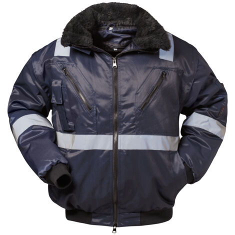 Gr .S (46/48) ROGNAN PILOTJACKE MIT REFLEXSTREIFEN blau ROGNAN PILOT JACKETW