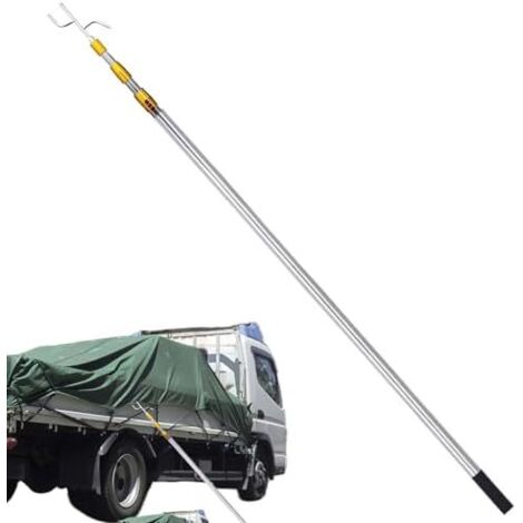 Grabber Pince de transport télescopique multi-usage avec crochet préhension et poignée en caoutchouc antidérapante acier inoxydable résistant à la rouille jaune -