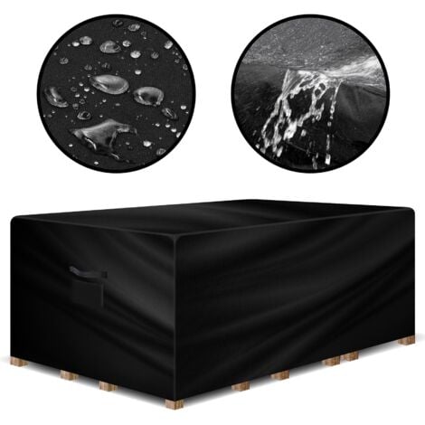Gracious Gardens Waterproof Outdoor Patio Furniture Cover UV Resistant Heavy Duty Oxford Fabric - Rectangular - 270 x 180 x 89cm