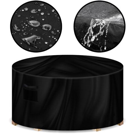 Gracious Gardens Waterproof Outdoor Patio Furniture Cover UV Resistant Heavy Duty Oxford Fabric - Round - 230 x 100cm