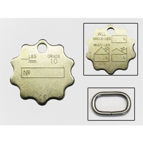 Grade 100 Sheriff Chain Tag - 10 Point Star Sling Lifting Serial Ten