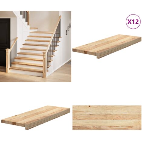 Gradini 12 pz 70x25x2 cm in Rovere Massello Non Trattato - Gradini in legno - Gradini in rovere massello