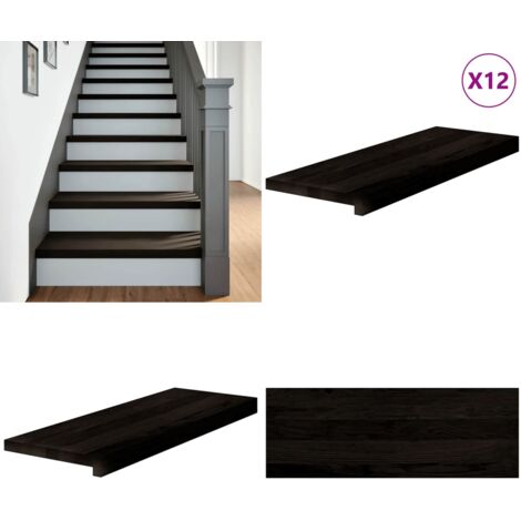 Gradini 12 pz Marrone Scuro 70x25x2 cm Legno Massello Rovere - Scale in rovere - Gradini marrone scuro