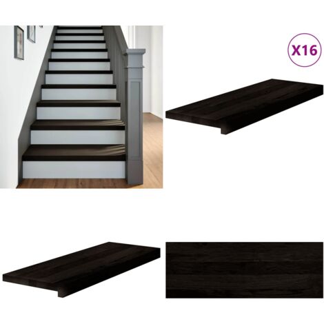 Gradini 16 pz Marrone Scuro 70x25x2 cm Legno Massello Rovere - Gradini in rovere - Gradini marrone scuro