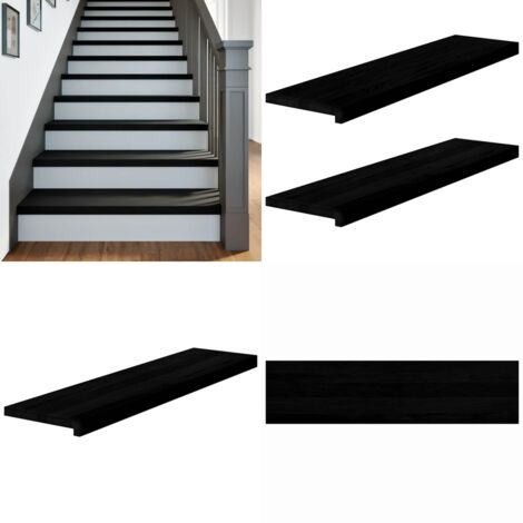 Gradini 2 pz Marrone Scuro 100x25x2 cm Legno Massello Rovere - Scale in legno - Gradini in rovere
