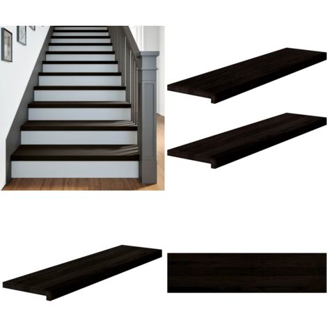 Gradini 2 pz Marrone Scuro 100x30x2 cm Legno Massello Rovere - Scale in legno - Gradini in rovere