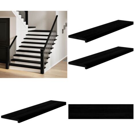 Gradini 2 pz Marrone Scuro 110x25x2 cm Legno Massello Rovere - Gradini in rovere - Gradini marrone scuro