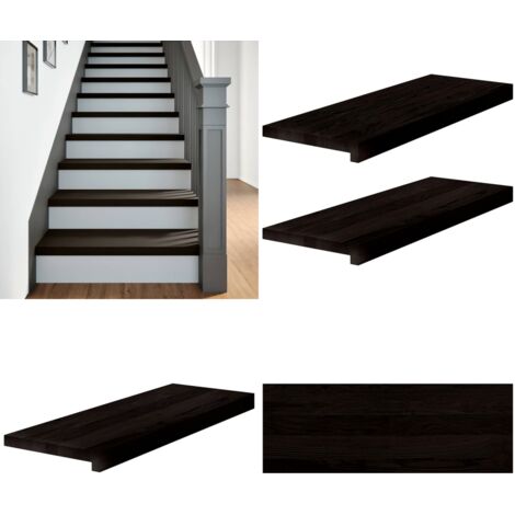 Gradini 2 pz Marrone Scuro 70x30x2 cm Legno Massello Rovere - Scale in rovere - Gradini marrone scuro