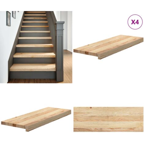 Gradini 4 pz 70x30x2 cm in Rovere Massello Non Trattato - Gradini in legno - Gradini in rovere massello