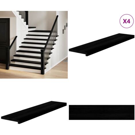 Gradini 4 pz Marrone Scuro 110x25x2 cm Legno Massello Rovere - Scale in rovere - Gradini marrone scuro