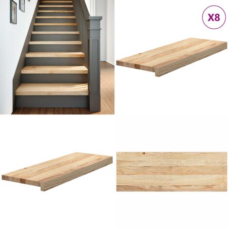 Gradini 8 pz 70x30x2 cm in Rovere Massello Non Trattato - Gradini in legno - Gradini in rovere massello