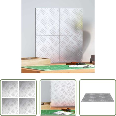 Gradini in alluminio -  Gradini per Scale Quadrato 4 pcs Argento 20 x 20 cm Alluminio