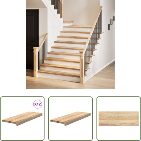 Gradini in legno -  Gradini 12 pz 70x25x2 cm in Rovere Massello Non Trattato