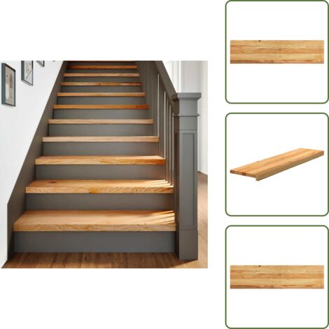 Gradini marrone chiaro - vidaXL Gradini 2 pz Marrone Chiaro 100x25x2 cm Legno Massello Rovere - Gradini per scale