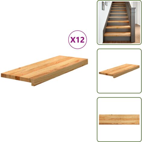 Gradini per scale - vidaXL Gradini 12 pz Marrone Chiaro 70x30x2 cm Legno Massello Rovere - Gradini per casa