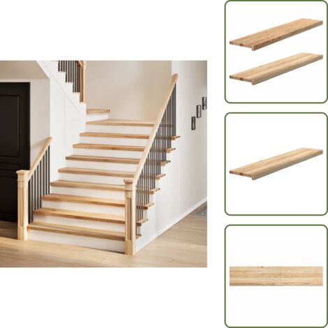 Gradini per scale - vidaXL Gradini 2 pz 120x25x2 cm in Rovere Massello Non Trattato - Gradini per casa