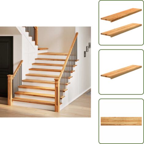 Gradini per scale - vidaXL Gradini 2 pz Marrone Chiaro 120x30x2 cm Legno Massello Rovere - Gradini per casa
