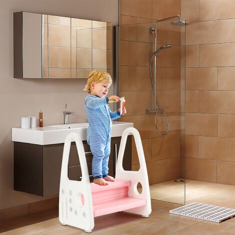 Sgabello per bambini CalmaDragon con 2 gradini, gradino per bambini per il  bagno o il letto, con due gradini per il lavandino, scala, sicurezza (Blu)  : : Prima infanzia