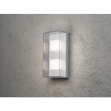 Gradlinige Wandleuchte SANREMO, bruchsicherer Schirm, 8W HP-LED, IP54