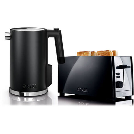 Graef Black Kettle & 4 Slice Toaster Set