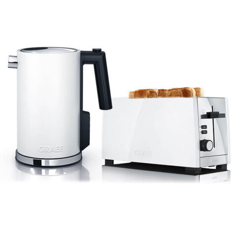 Graef White Kettle & 4 Slice Toaster Set