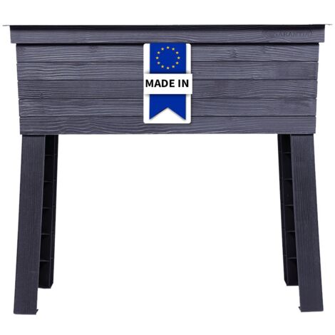 Graf – Carré potager sur pied en plastique recyclé – Longueur 75 cm – Largeur 37 cm – Hauteur 65 cm – Bac surélevé pour petits espaces