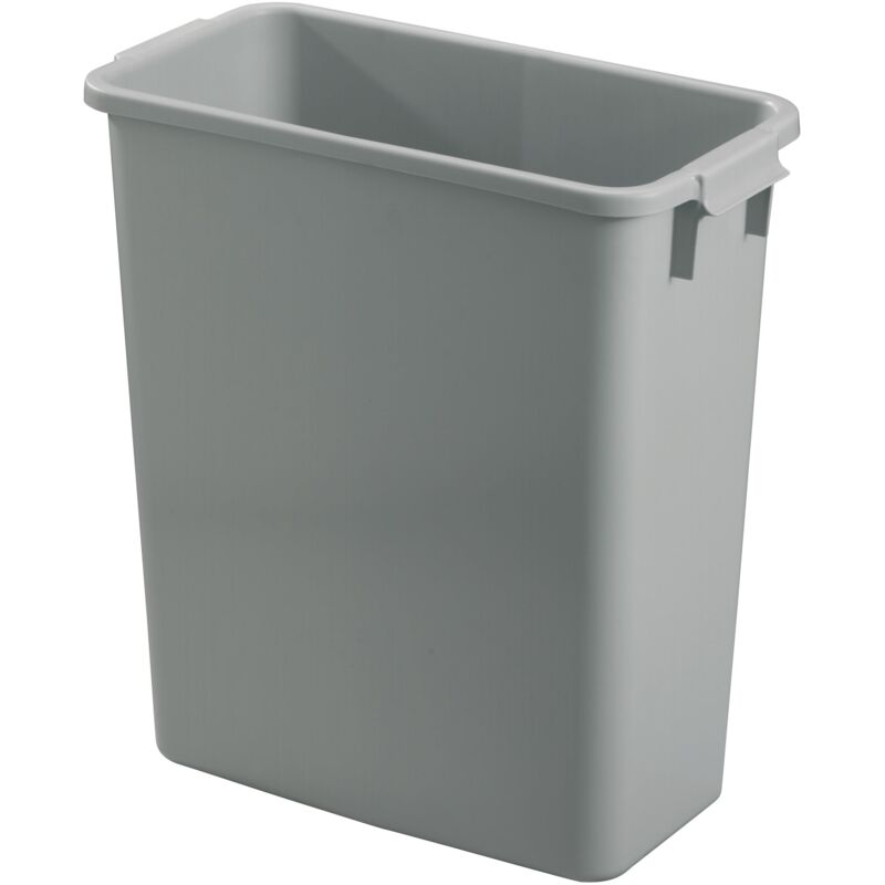 Poubelle de tri rectangulaire 60 Litres grise sans couvercle