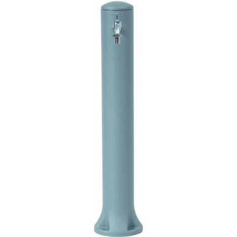Graf – Fontaine de jardin Rondo grise 90 cm – Polyéthylène renforcé – Robinet laiton 3/4' – Socle de transport inclus