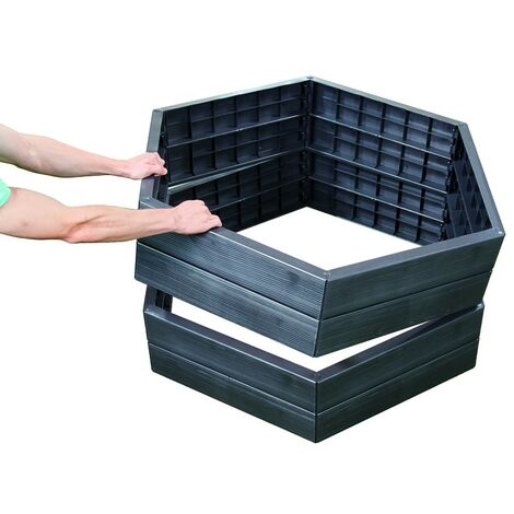 GRAF Kit 2 carrés potager ERGO avec 2 extensions - héxagone
