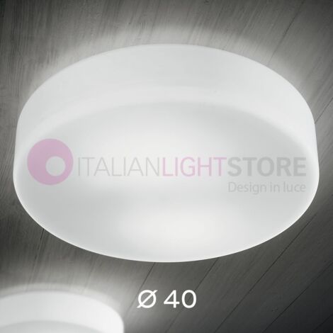 GRAFF Plafoniera Rotonda in Vetro Bianco Soffiato D.40