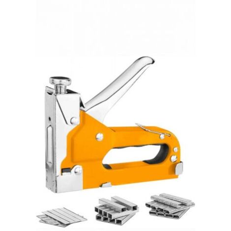 Graffatrice Manuale 3 in 1 per Legno e Tappezzeria + 600 Graffette Tipo D, U, T