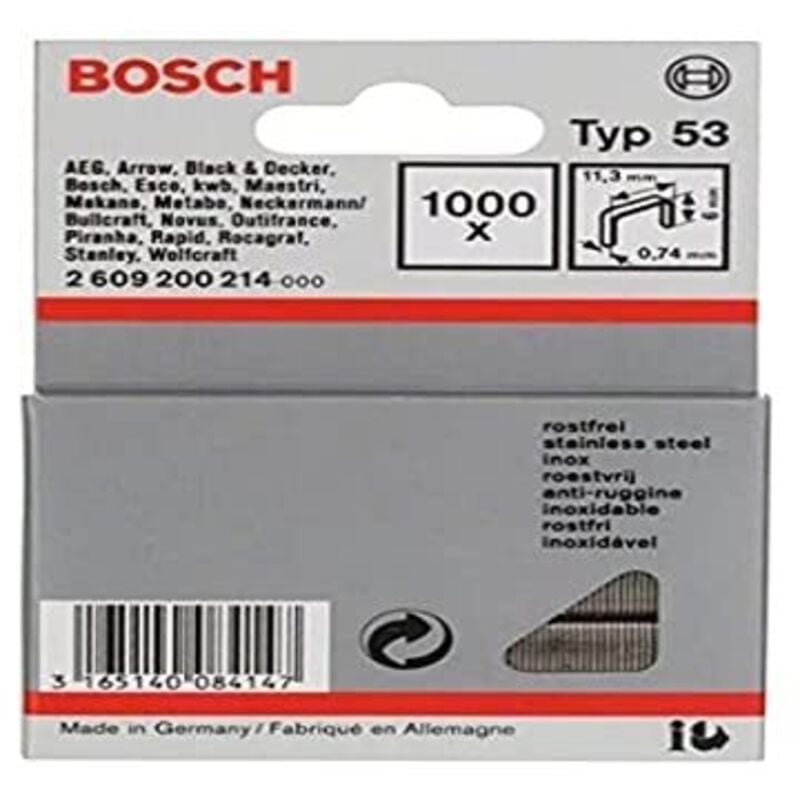 Accessori 2 609 200 214 - Clamp de filo sottile tipo 53-11,4 x 0,74 6 mm (confezione 1000) - Bosch