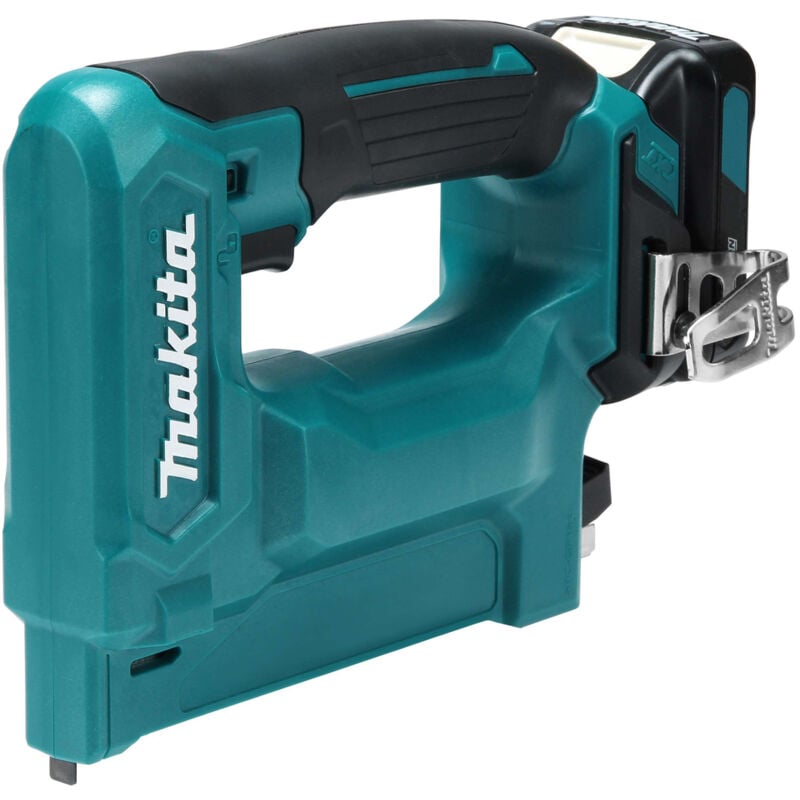 Pistola per graffette a batteria Makita ST113DSMJ, 12V max., 2x 4,0 Ah e caricabatterie in MAKPAC