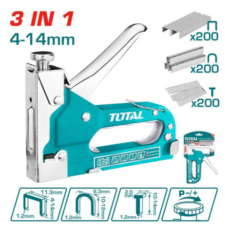 GRAFFETTATRICE CHIODATRICE MANUALE SPARAPUNTI 3 IN 1 + GRAFFETTE E CHIODI TOTAL