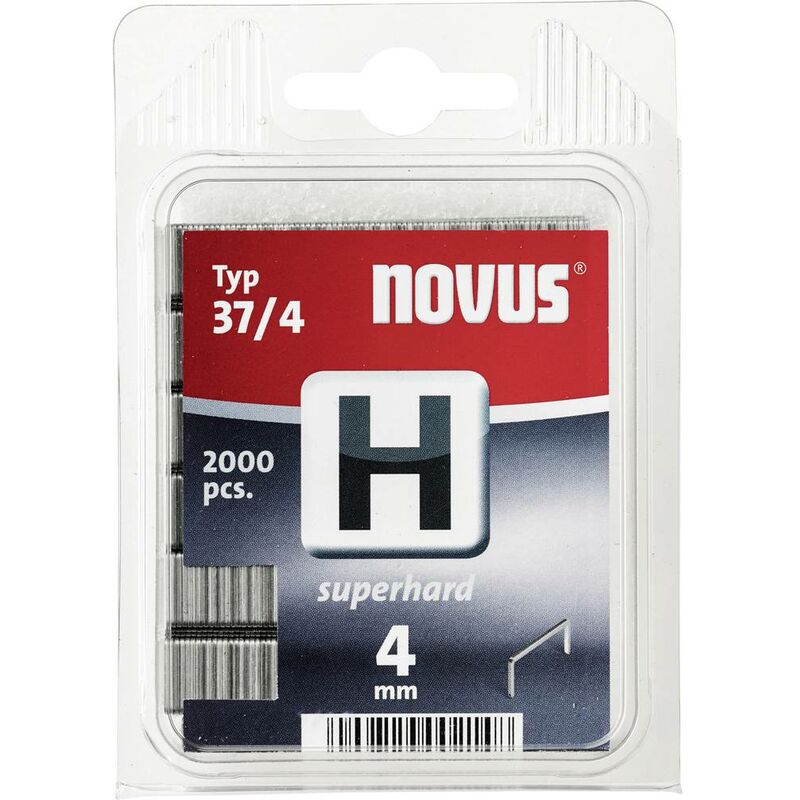 Image of Novus - Graffette - 2000 pezzi 042-0368 tipo 37/4 extra dure dimensioni (a x l) 4 mm x 10.6 mm