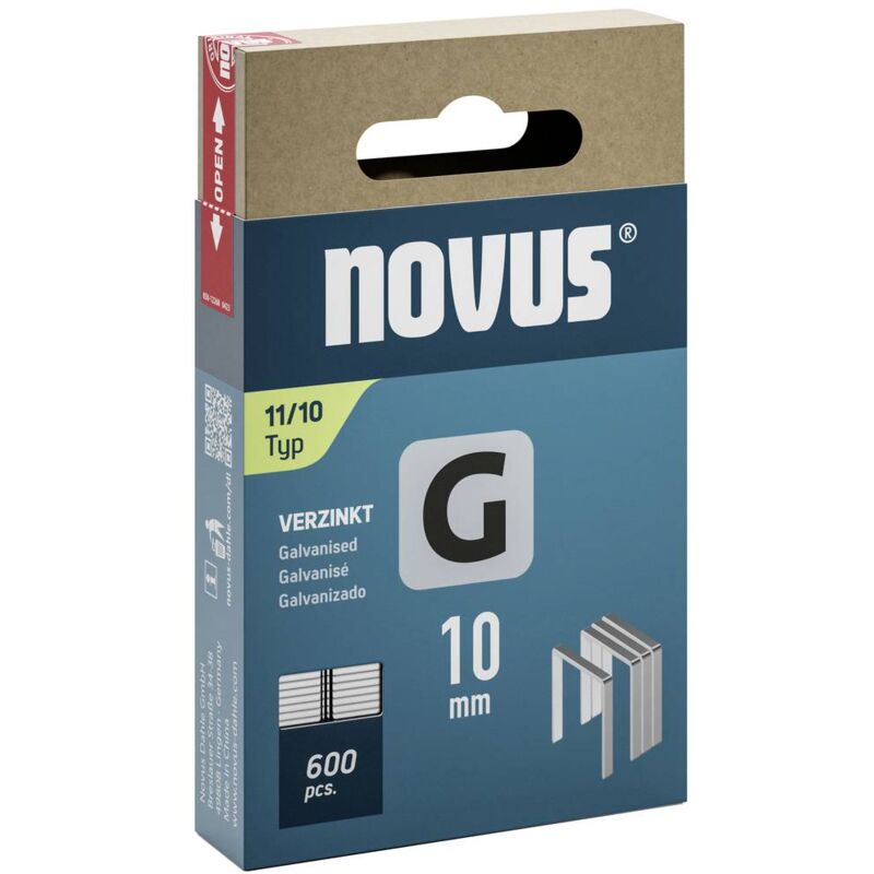 Image of Novus - Graffette - tipo 11 600 pz. 042-0797 Dimensioni (l x l x a) 10 x 10.6 x 10 mm