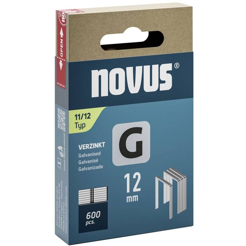 Image of Novus - Graffette - tipo 11 600 pz. 042-0798 Dimensioni (l x l x a) 12 x 10.6 x 12 mm