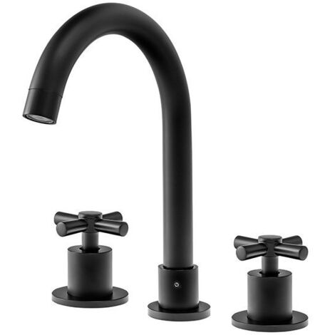 GRAFIADOR DE LAVABO VERANNI 3 AGUJEROS SEM-1106B NEGRO