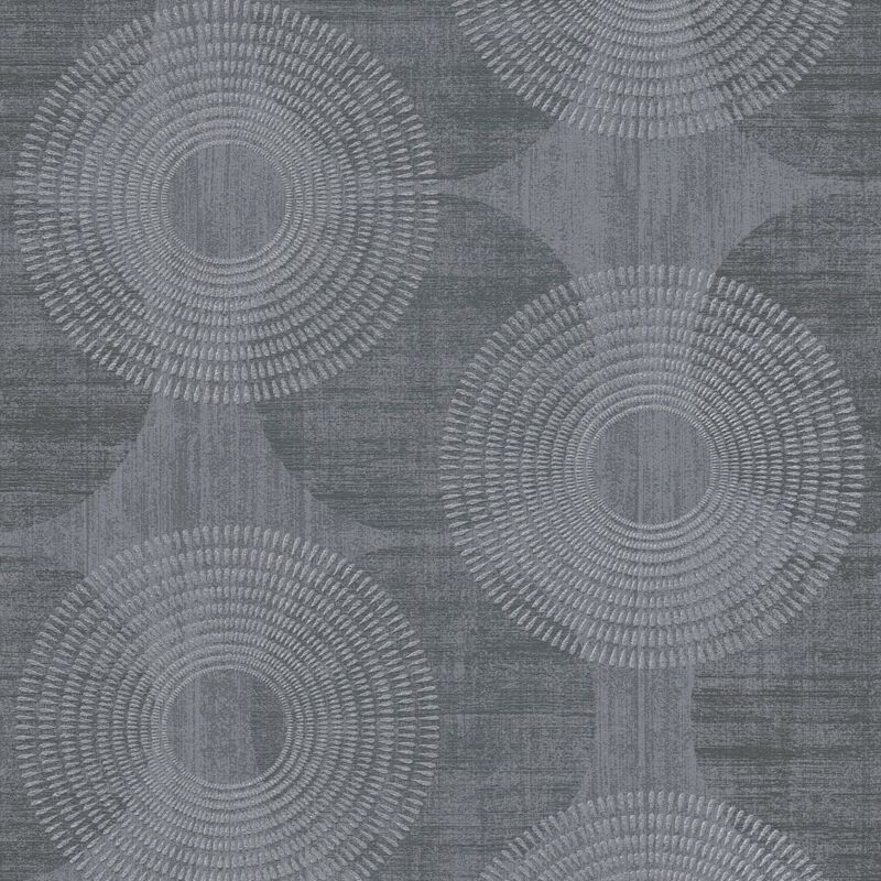 Profhome - Grafik Tapete 378326 Vliestapete Leicht Strukturiert Mit Geometrischen Formen Glitzernd Schwarz Grau 5, 33 M2