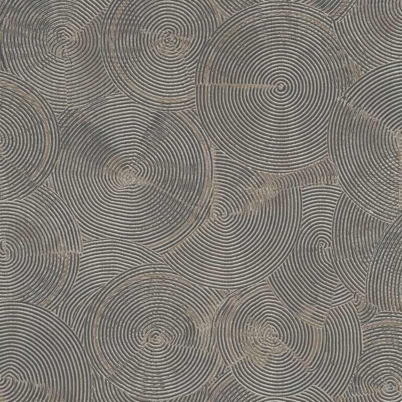 Profhome - Grafik Tapete 379004 Vliestapete Leicht Strukturiert Mit Geometrischen Formen Glänzend Schwarz Gold Grau 5, 33 M2