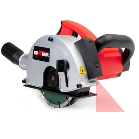 Grafner Fresa a muro con laser, potente 1700 Watt con 4000 giri/min, incl. 2 dischi diamantati Ø 150 mm, aspirazione polvere, larghezza scanalatura 14-29 mm, profondità scanalatura 10-40 mm