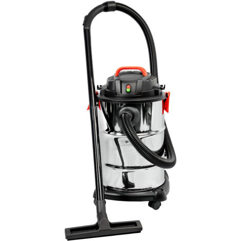 Grafner XXL Edelstahl Nass- und Trockensauger 1200 Watt, 30 Liter, incl. Vliesfilter, Saugrohr, Bodendüse, Funktionsbürste, Industriesauger Staubsauger Nasssauger Allessauger