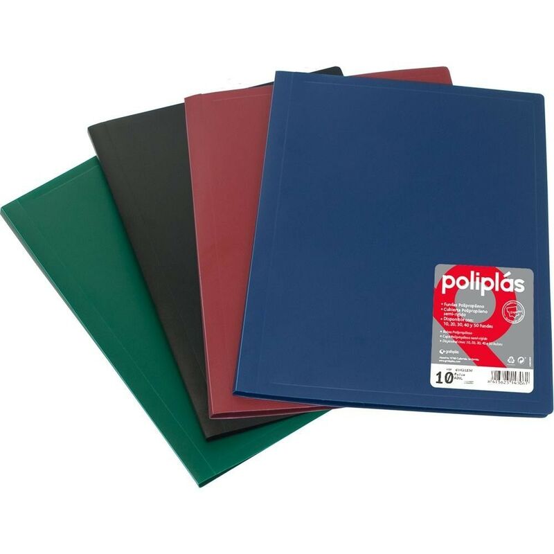 

Grafopls carpeta polipls de polipropileno opaco con 10 fundas soldadas folio verde